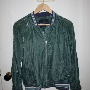 American Eagle Outfitters velvet forest green jacket